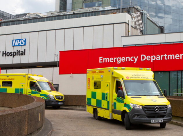 Ambulances outside hospital