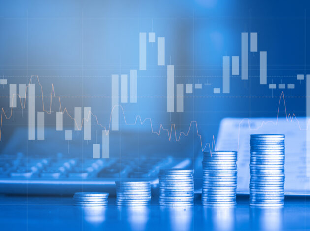 Image of graphs and money, indicating financial markets